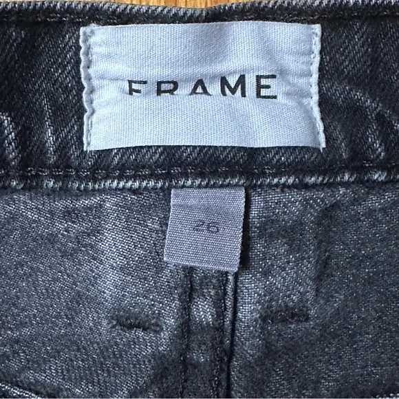 Frame Womens 26/28 Black Le High N Tight Straight Leg High Waist Denim Jeans - Picture 4 of 9